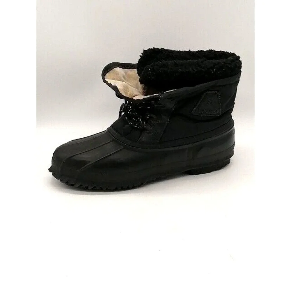 LaCrosse Boots Mens Black 10 Fiberglass Shank Duck Shoes Rubber Lined